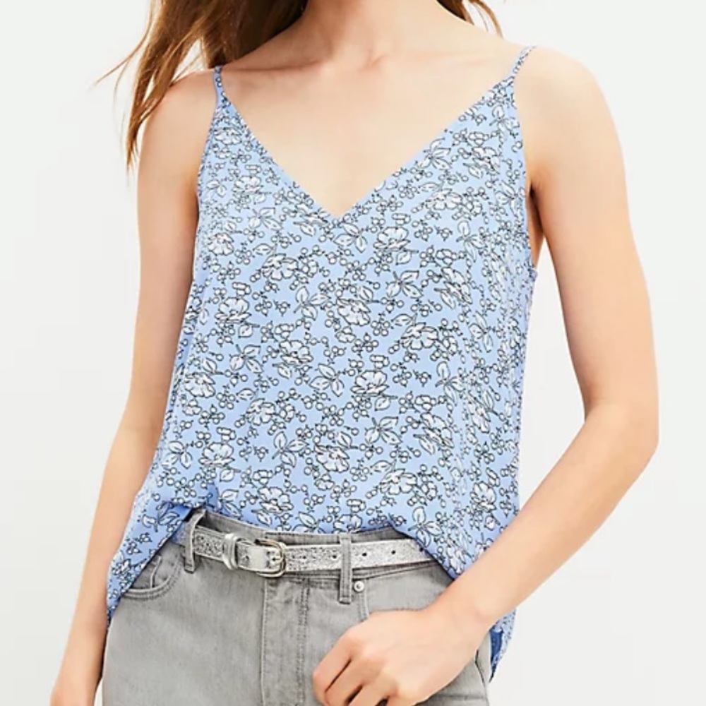 NWOT! Floral Double V Cami